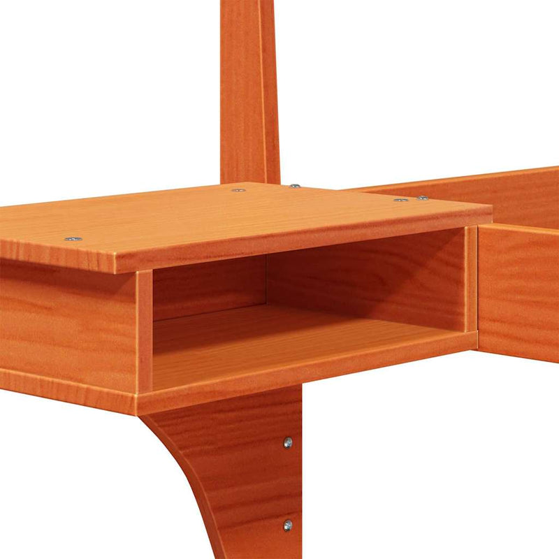 vidaXL Ágykeret fejtámlával Faggyú barna 100 x 200 cm Tömör fenyőfa