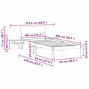 vidaXL Ágykeret fejtámlával Faggyú barna 100 x 200 cm Tömör fenyőfa