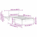 vidaXL Ágykeret fejtámlával Fehér 80 x 200 cm Tömör fenyőfa
