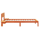 vidaXL Ágykeret fejtámlával Faggyú barna 80 x 200 cm Tömör fenyőfa
