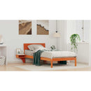 vidaXL Ágykeret fejtámlával Faggyú barna 90 x 190 cm Tömör fenyőfa