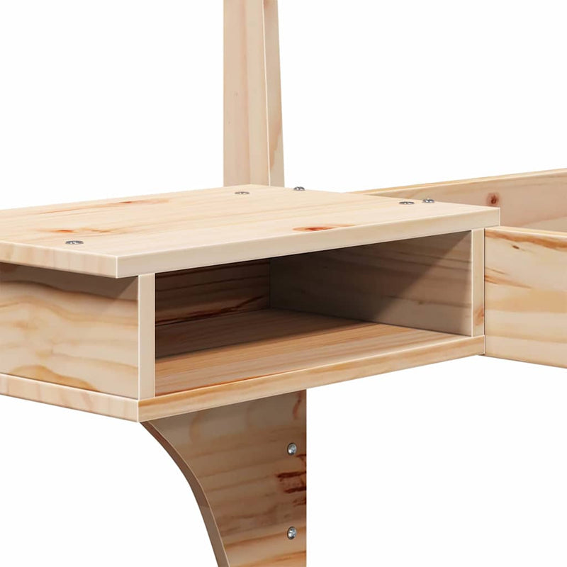 vidaXL Ágykeret fejtámlával Barna 75 x 190 cm Tömör fenyőfa