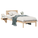 vidaXL Ágykeret fejtámlával Barna 75 x 190 cm Tömör fenyőfa