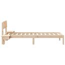 vidaXL Ágykeret fejtámlával Barna 75 x 190 cm Tömör fenyőfa