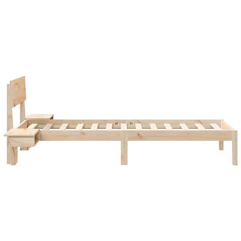 vidaXL Ágykeret fejtámlával Barna 75 x 190 cm Tömör fenyőfa