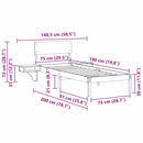 vidaXL Ágykeret fejtámlával Barna 75 x 190 cm Tömör fenyőfa