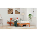 vidaXL Ágykeret fejtámlával Faggyú barna 75 x 190 cm Tömör fenyőfa
