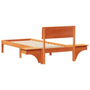 vidaXL Ágykeret fejtámlával Faggyú barna 75 x 190 cm Tömör fenyőfa