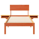 vidaXL Ágykeret fejtámlával Faggyú barna 75 x 190 cm Tömör fenyőfa
