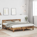 vidaXL Ágykeret fejtámlával Öreg fa 203 x 185 x 70 cm Faanyag