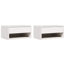 vidaXL Éjjeli asztal 2 pcs Fehér 50 x 32,5 x 24 cm Tömör fenyőfa
