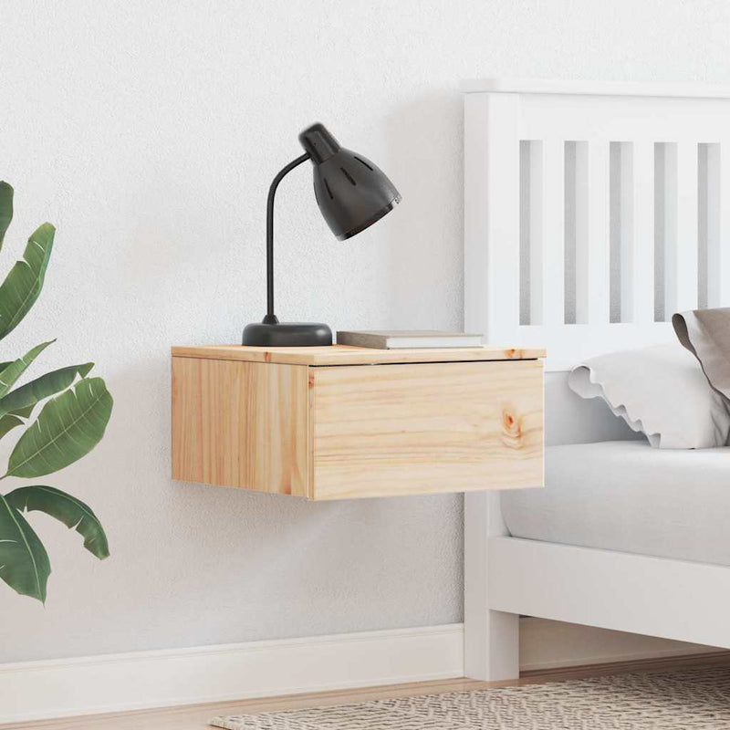 vidaXL Éjjeli asztal fiókkal Barna 37 x 35 x 18,5 cm Tömör fenyőfa