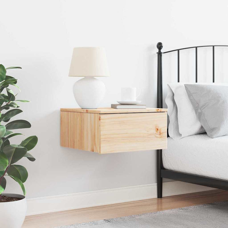 vidaXL Éjjeli asztal fiókkal Barna 37 x 35 x 18,5 cm Tömör fenyőfa