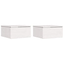 vidaXL Éjjeli asztal 2 pcs Fehér 37 x 35 x 18,5 cm Tömör fenyőfa