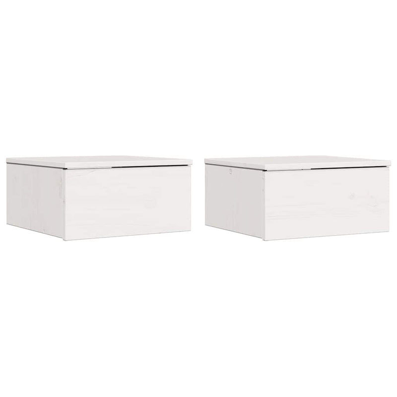 vidaXL Éjjeli asztal 2 pcs Fehér 37 x 35 x 18,5 cm Tömör fenyőfa