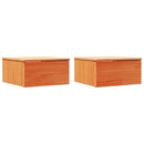 vidaXL Éjjeli asztal fiókkal 2 pcs Faggyú barna 37 x 35 x 18,5 cm