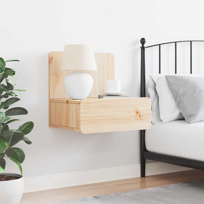 vidaXL Éjjeli asztal fiókkal Barna 44 x 32,5 x 40 cm Tömör fenyőfa