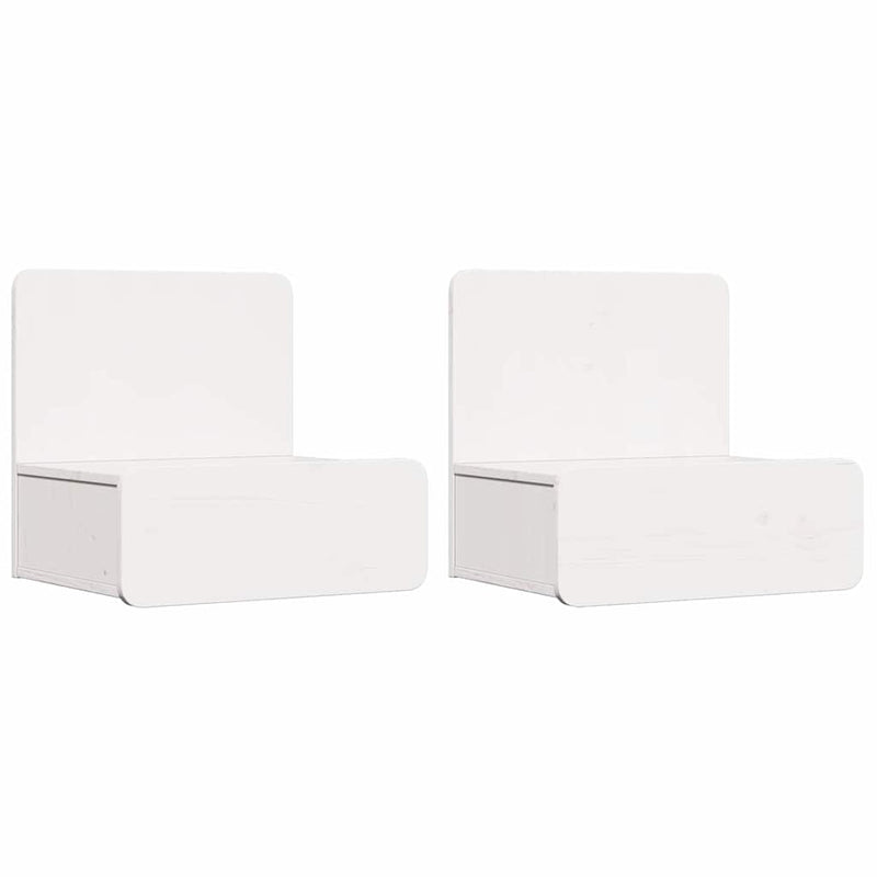 vidaXL Éjjeli asztal 2 pcs Fehér 44 x 32,5 x 40 cm Tömör fenyőfa
