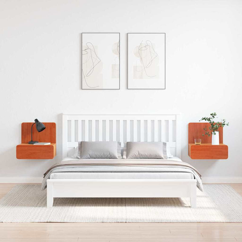 vidaXL Éjjeli asztal fiókkal 2 pcs Faggyú barna 44 x 32,5 x 40 cm