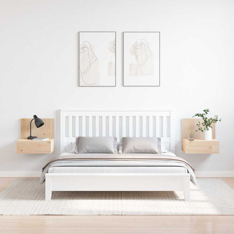 vidaXL Éjjeli asztal 2 pcs Barna 42 x 32,5 x 40 cm Tömör fenyőfa