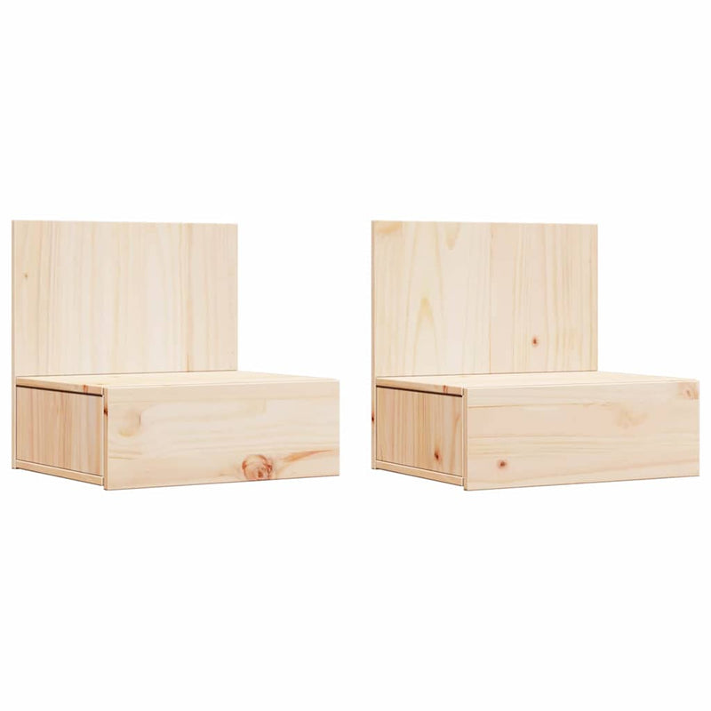 vidaXL Éjjeli asztal 2 pcs Barna 42 x 32,5 x 40 cm Tömör fenyőfa