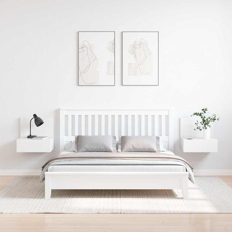 vidaXL Éjjeli asztal 2 pcs Fehér 42 x 32,5 x 40 cm Tömör fenyőfa