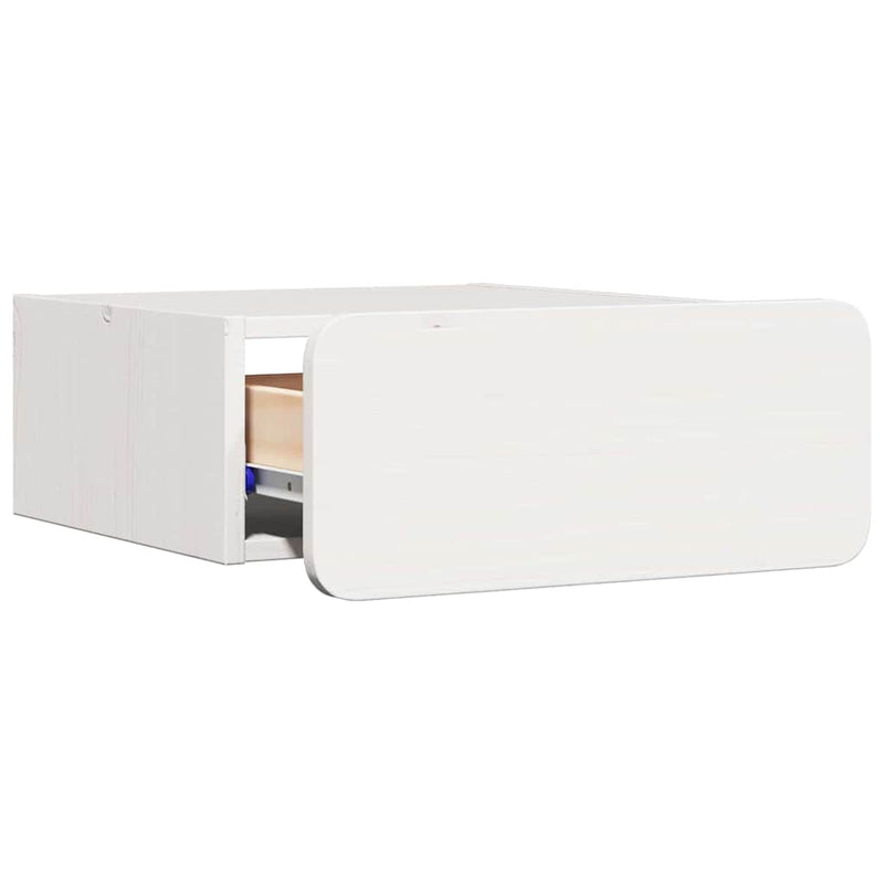 vidaXL Éjjeli asztal fiókkal Fehér 39 x 34 x 16,5 cm Tömör fenyőfa