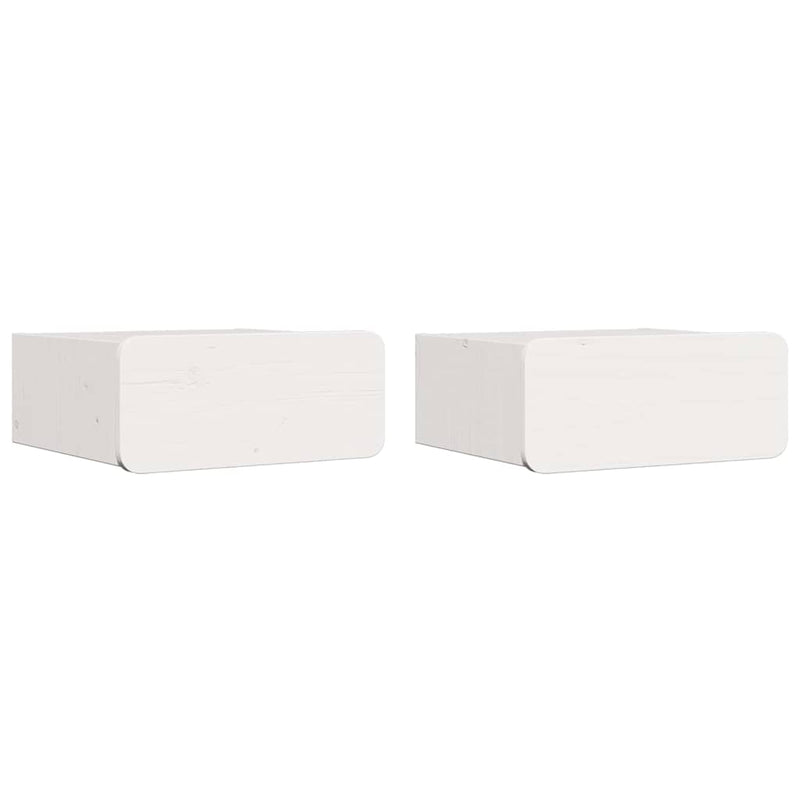 vidaXL Éjjeli asztal 2 pcs Fehér 39 x 34 x 16,5 cm Tömör fenyőfa
