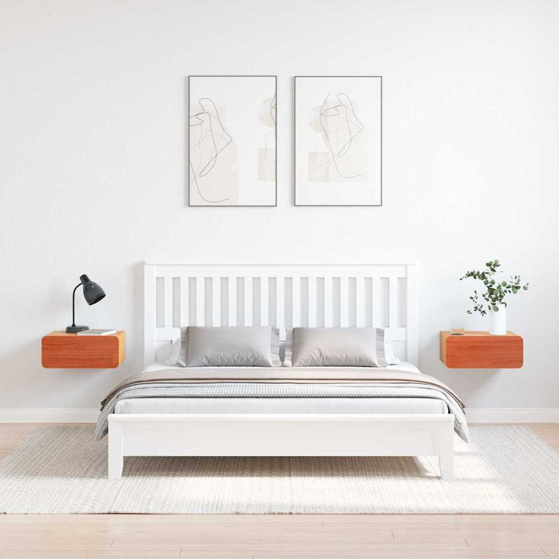 vidaXL Éjjeli asztal fiókkal 2 pcs Faggyú barna 39 x 34 x 16,5 cm