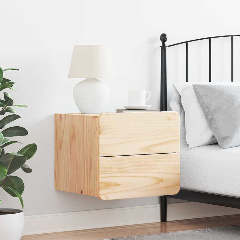 vidaXL Éjjeli asztal fiókkal Barna 39 x 34 x 33 cm Tömör fenyőfa