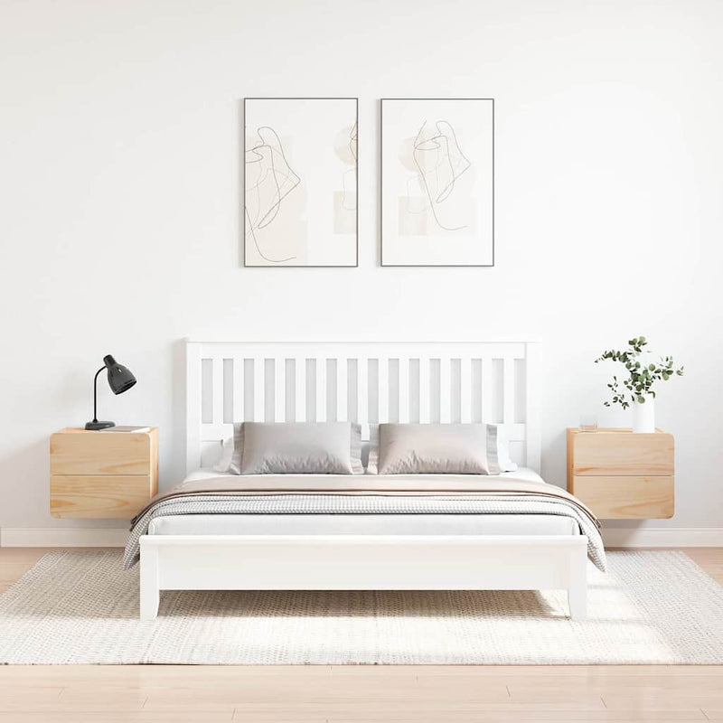 vidaXL Éjjeli asztal fiókkal 2 pcs Barna 39 x 34 x 33 cm Tömör fenyőfa