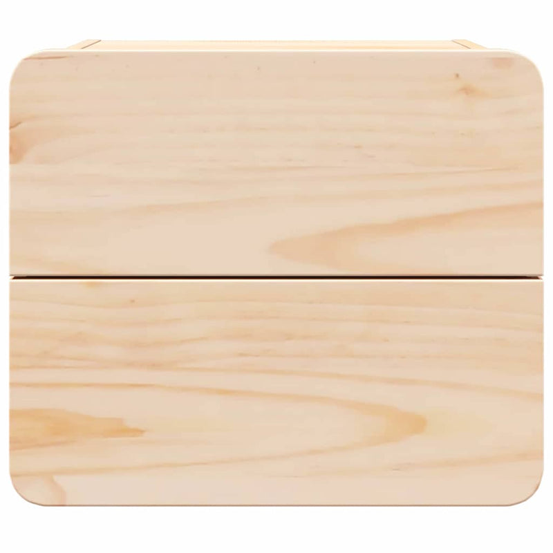 vidaXL Éjjeli asztal fiókkal 2 pcs Barna 39 x 34 x 33 cm Tömör fenyőfa
