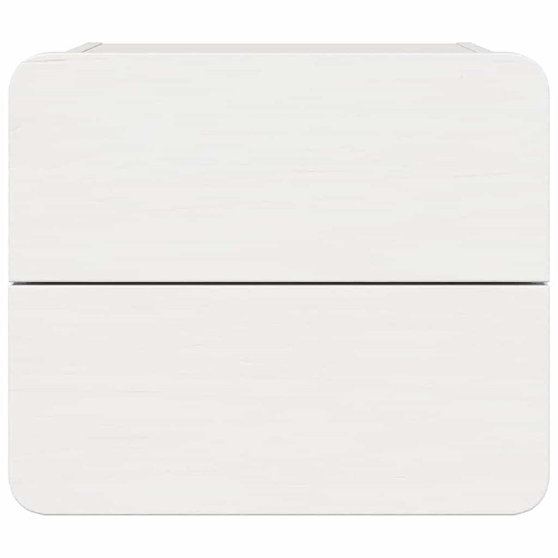 vidaXL Éjjeli asztal fiókkal Fehér 39 x 34 x 33 cm Tömör fenyőfa