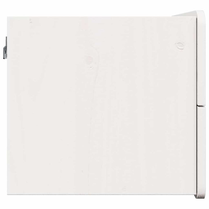 vidaXL Éjjeli asztal fiókkal Fehér 39 x 34 x 33 cm Tömör fenyőfa