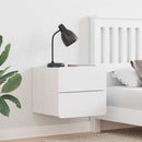 vidaXL Éjjeli asztal fiókkal 2 pcs Fehér 39 x 34 x 33 cm Tömör fenyőfa
