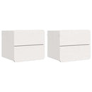 vidaXL Éjjeli asztal fiókkal 2 pcs Fehér 39 x 34 x 33 cm Tömör fenyőfa