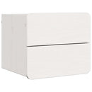 vidaXL Éjjeli asztal fiókkal 2 pcs Fehér 39 x 34 x 33 cm Tömör fenyőfa