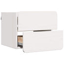 vidaXL Éjjeli asztal fiókkal 2 pcs Fehér 39 x 34 x 33 cm Tömör fenyőfa