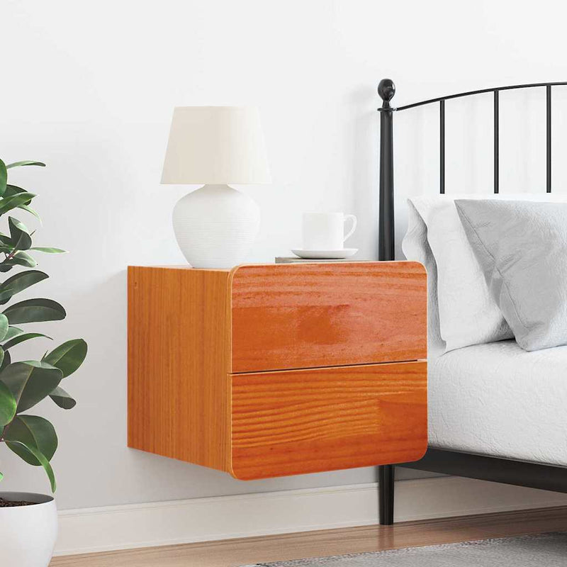 vidaXL Éjjeli asztal Faggyú barna 39 x 34 x 33 cm Tömör fenyőfa