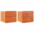 vidaXL Éjjeli asztal fiókkal 2 pcs Barna 39 x 34 x 33 cm Tömör fenyőfa