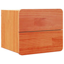 vidaXL Éjjeli asztal fiókkal 2 pcs Barna 39 x 34 x 33 cm Tömör fenyőfa