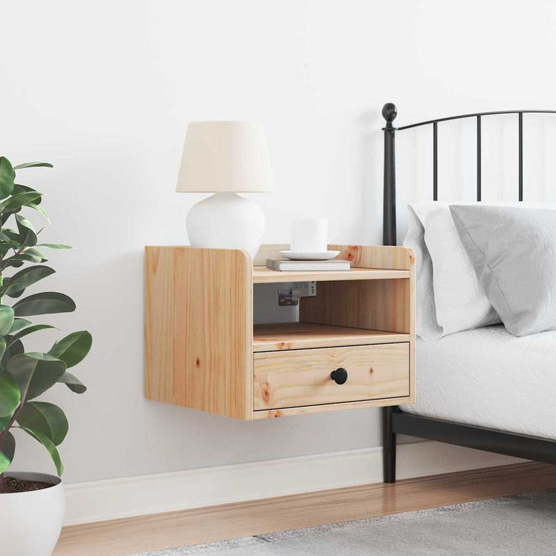 vidaXL Éjjeli asztal fiókkal Barna 38 x 36 x 29,5 cm Tömör fenyőfa