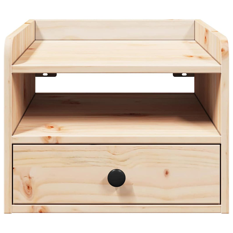 vidaXL Éjjeli asztal fiókkal Barna 38 x 36 x 29,5 cm Tömör fenyőfa