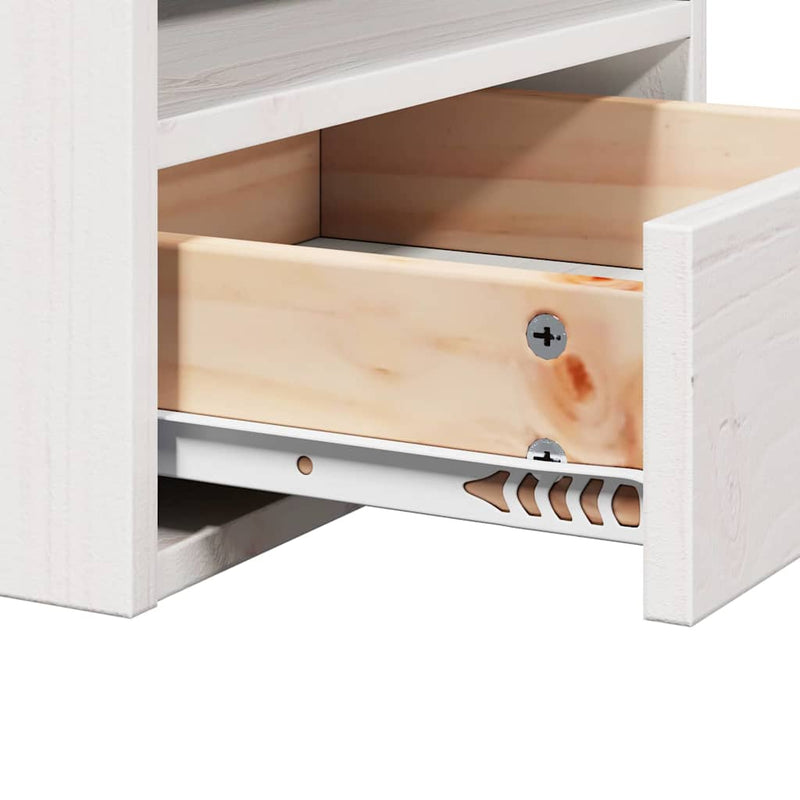 vidaXL Éjjeli asztal 2 pcs Fehér 38 x 36 x 29,5 cm Tömör fenyőfa