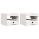 vidaXL Éjjeli asztal 2 pcs Fehér 38 x 36 x 29,5 cm Tömör fenyőfa