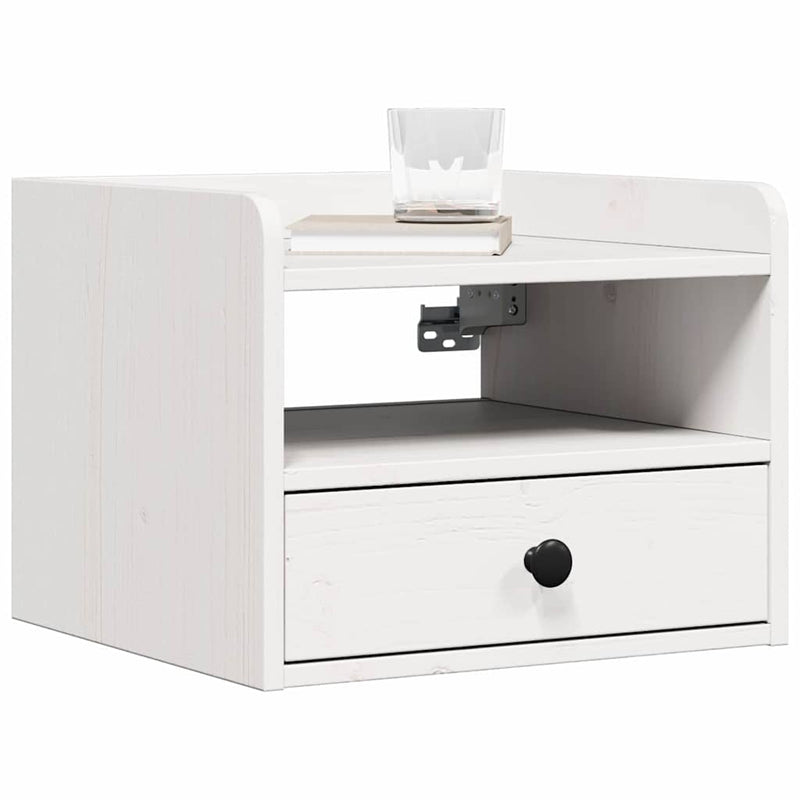 vidaXL Éjjeli asztal 2 pcs Fehér 38 x 36 x 29,5 cm Tömör fenyőfa