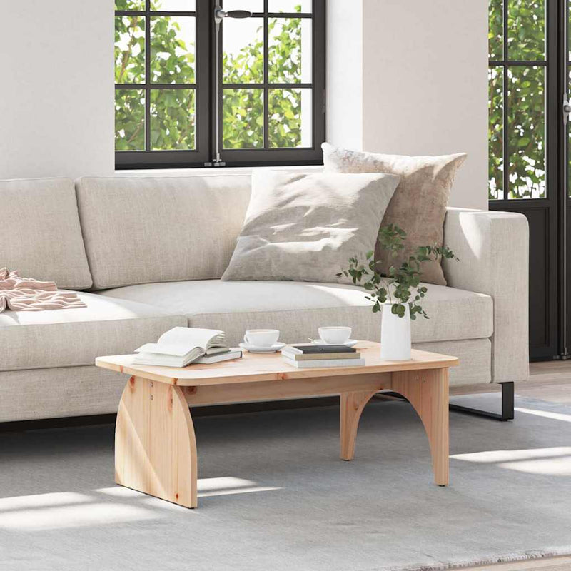 vidaXL Dohányzóasztal Természetes 80 x 50 x 31 cm Tömör fenyőfa