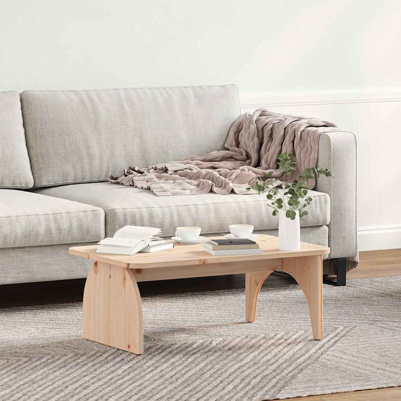 vidaXL Dohányzóasztal Természetes 80 x 50 x 31 cm Tömör fenyőfa