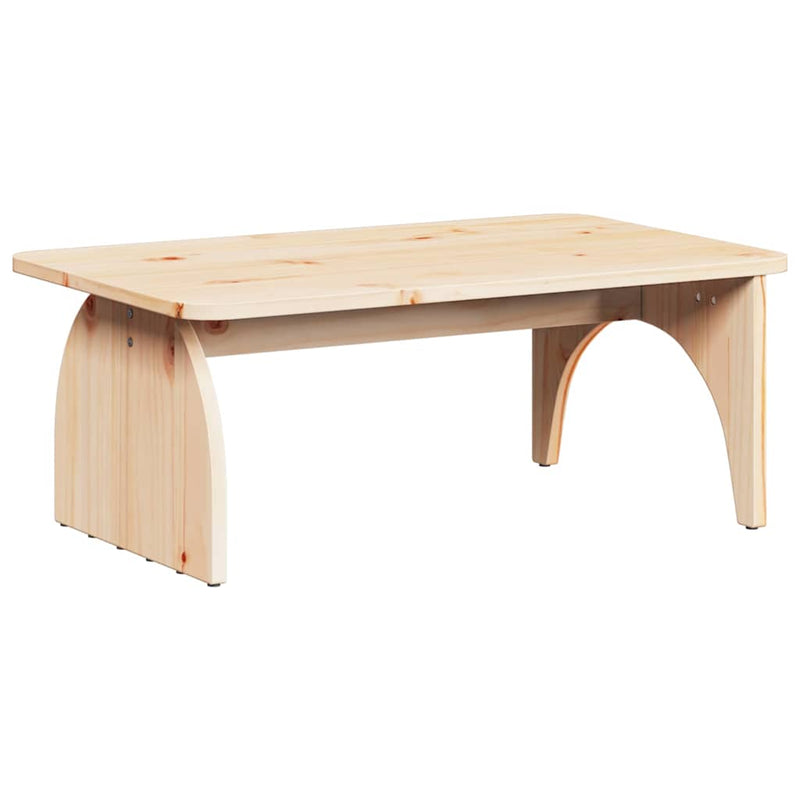 vidaXL Dohányzóasztal Természetes 80 x 50 x 31 cm Tömör fenyőfa