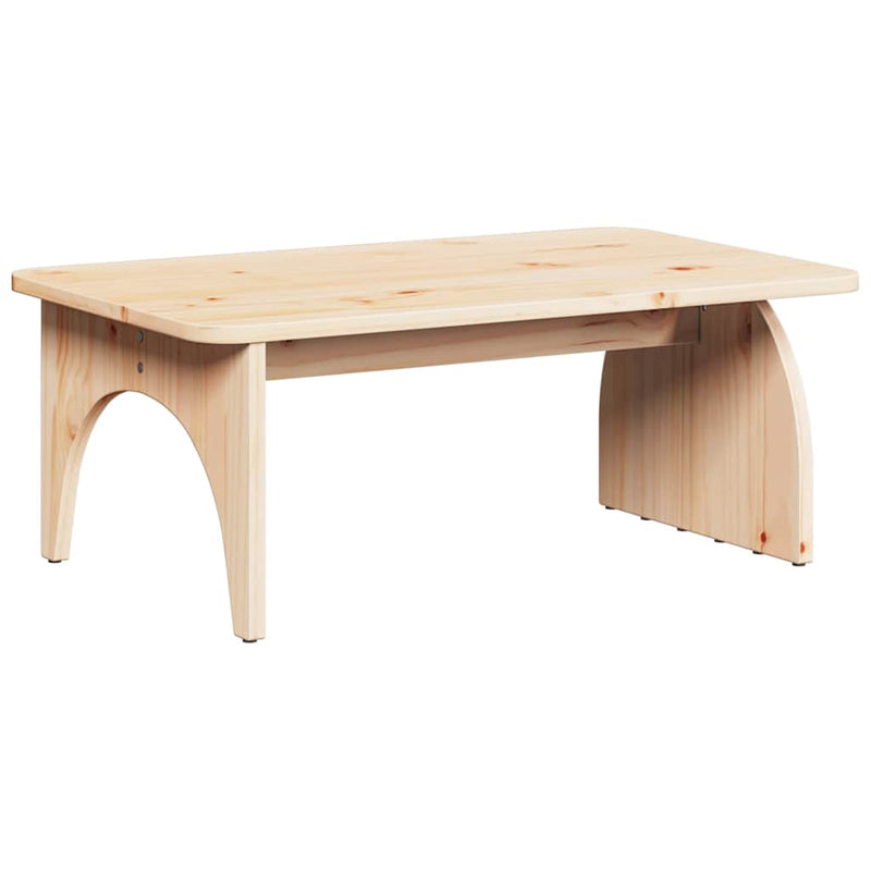 vidaXL Dohányzóasztal Természetes 80 x 50 x 31 cm Tömör fenyőfa